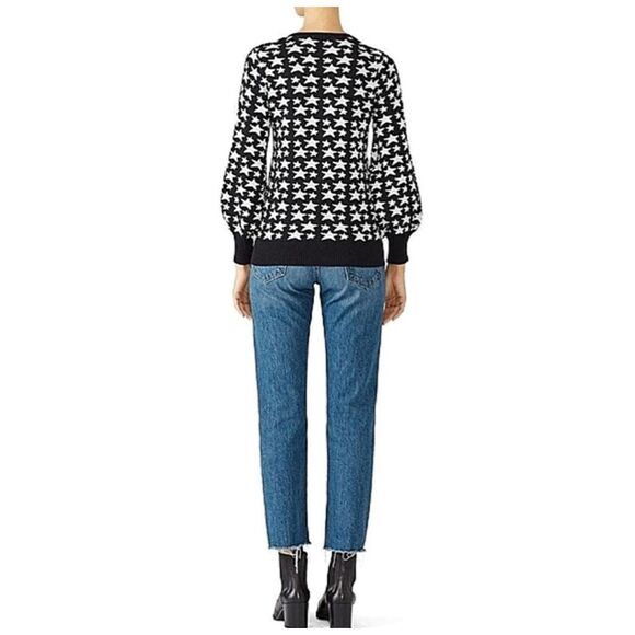 Parker Black and Silver Star Crewneck Long Sleeve Sweater Size Medium - Picture 3 of 13